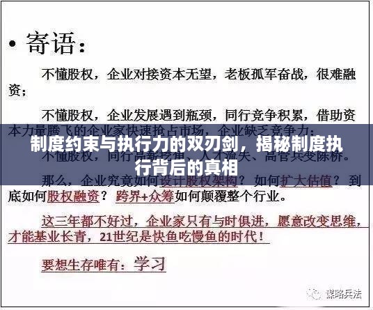 制度約束與執(zhí)行力的雙刃劍，揭秘制度執(zhí)行背后的真相