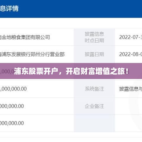 浦東股票開戶，開啟財富增值之旅！