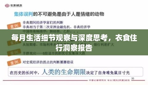 每月生活細(xì)節(jié)觀察與深度思考，衣食住行洞察報告