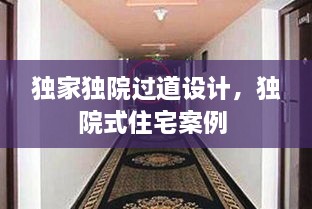 獨(dú)家獨(dú)院過道設(shè)計，獨(dú)院式住宅案例 