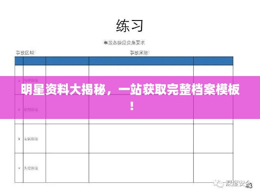 明星資料大揭秘，一站獲取完整檔案模板！