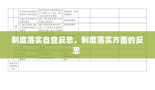 制度落實(shí)自查反思，制度落實(shí)方面的反思 