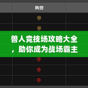 獸人競技場攻略大全，助你成為戰(zhàn)場霸主！