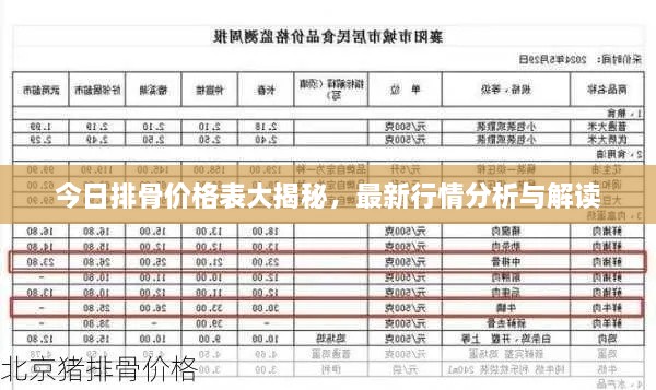 今日排骨價(jià)格表大揭秘，最新行情分析與解讀