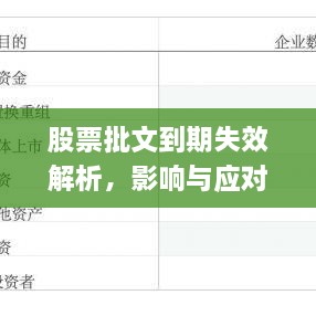 股票批文到期失效解析，影響與應(yīng)對策略