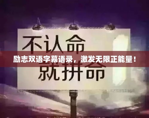 勵(lì)志雙語(yǔ)字幕語(yǔ)錄，激發(fā)無(wú)限正能量！