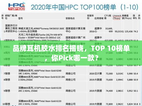 品牌耳機(jī)膠水排名揭曉，TOP 10榜單，你Pick哪一款？