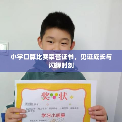 小學(xué)口算比賽榮譽(yù)證書，見證成長(zhǎng)與閃耀時(shí)刻