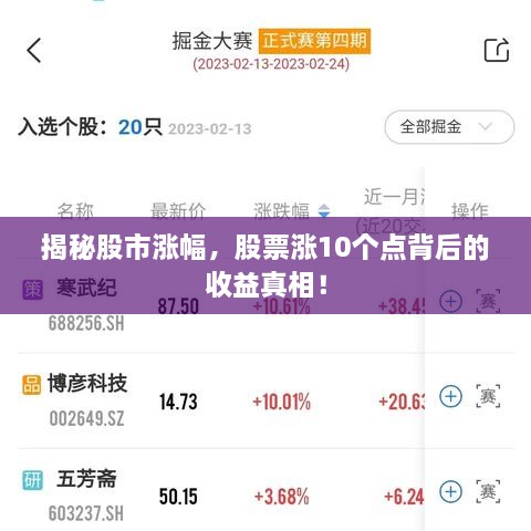 揭秘股市漲幅，股票漲10個點背后的收益真相！