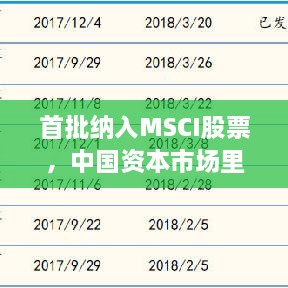 首批納入MSCI股票，中國資本市場里程碑事件揭曉！
