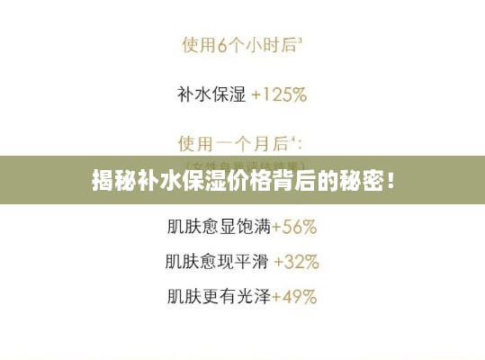揭秘補(bǔ)水保濕價(jià)格背后的秘密！