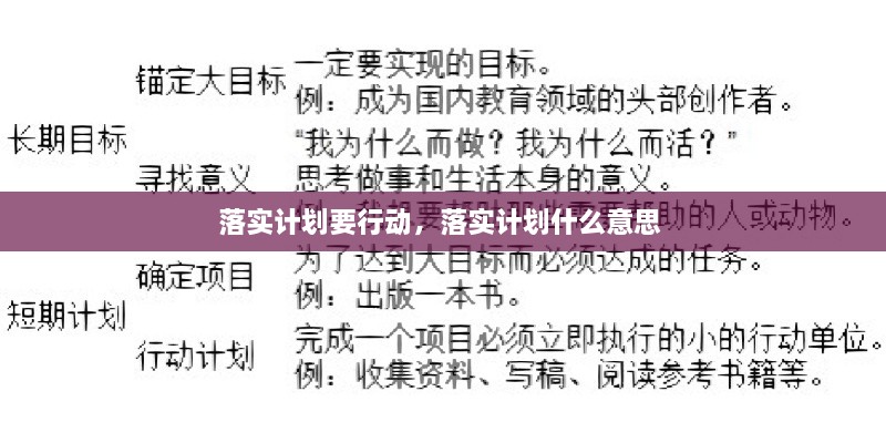 落實計劃要行動，落實計劃什么意思 
