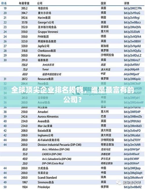 全球頂尖企業(yè)排名揭曉，誰是最富有的公司？